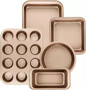 Nonstick Baking Pans Set, 5-Piece Kitchen Baking Sheets For Oven, Bakeware Sets - Picture 1 of 8