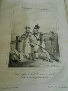 Litho 1836 - Tribulation Garde Nationale N°20 coquin de fusil - Picture 1 of 1