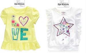 MAGLIETTE NUOVE CON ETICHETTE TG 4T EPIC THREADS RAGAZZA GIALLE O BIANCHE CARINE TOP CUORE STELLA MACYS - Foto 1 di 3
