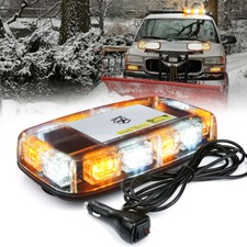 Xprite White Amber 36 LED Rooftop Strobe Light W/ Magnetic Base for 12v Truck