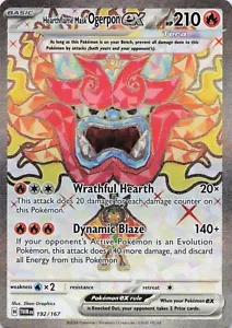 Máscara Hearthflame Ogerpon ex #192/167 - Mascarada Crepúsculo - Juego de cartas coleccionables Pokémon - Casi nuevo - Imagen 1 de 2