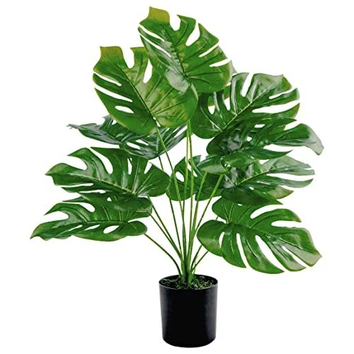 19" Large Fake Plants Artificial Palm Tree in Pot for Indoor and Outdoor Home...