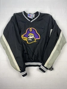 Vintage RUSSELL ATHLETICS Large Lightweight Windwear V-Neck Jacket ECU Pirates - Picture 1 of 5