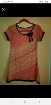 Retro Psychedelic 80's Mini Dress Shirt S/M - Image 1 of 4