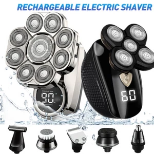 6in1 Rotary Electric Shaver 9D Cordless Hair Trimmer Bald Head Razor Men Wet Dry - Picture 1 of 74