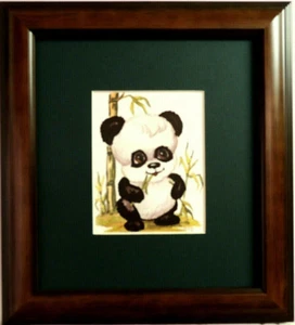 PANDA BEAR PICTURE WILDLIFE THAYER MATTED FRAMED 8X9 - Picture 1 of 3