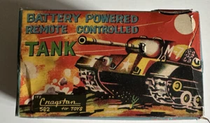 VINTAGE CRAGSTAN TIN TOY BATTERY OPERATED TANK WITH ORIGINAL BOX UNTESTED - Picture 1 of 8