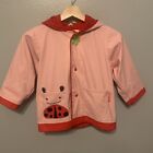 Skip Hop Ladybug rain coat lined toddler girl size Medium 3-4 Pink Red