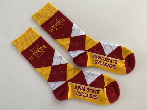 Iowa State Cyclones NCAA Argyle Socks Team Colors (boxV) Cover