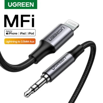 Ugreen MFi Certified Lightning to 3.5mm Braided Aux Cable for iPhone. 1m - Image 1 of 4