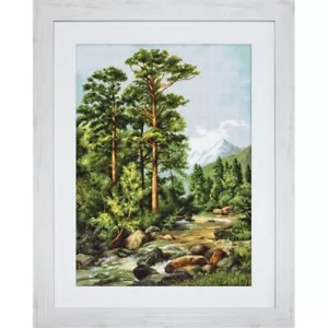 Gobelin kit Tapestry embroidery Kit Mountain river DIY Unprinted canvas - Picture 1 of 3