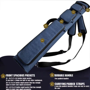 Champion 2X4,3x6 Navy Blue Nylon Billiard Pool Cue Stick Hard Case 4S2B, 6S3B - Picture 1 of 26