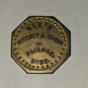 Fairfax MN Brass Good For Token Ole's Recreation 5 cents  #277 - Picture 1 of 2