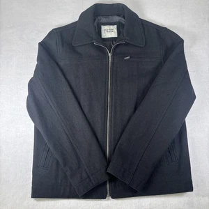 Old Navy Size MediumMen’s Black Wool Blend Full Zip Winter Jacket  - Picture 1 of 20