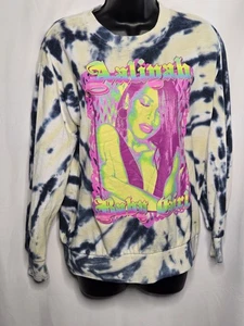 Junior's Women's Aaliyah R&B Singer Bleached Tie Dye Long Sleeve T-Shirt - Small - Picture 1 of 11