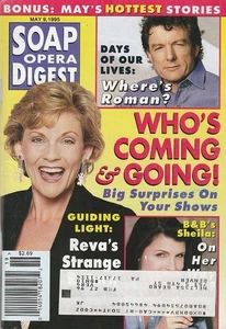 Soap Opera Digest May 9, 1995 KIM ZIMMER-CYNTHIA WATROS-EVA LARUE-PAOLO SEGANTI - Picture 1 of 4