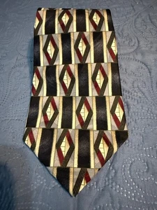 Men's Pierre Cardin Silk Geometric Pattern Necktie - Picture 1 of 5