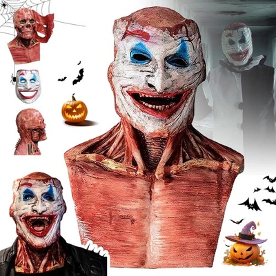 Halloween Doppelschichtige Maske Horror Cosplay Clown Totenkopf Mask Latex - Bild 1 von 4