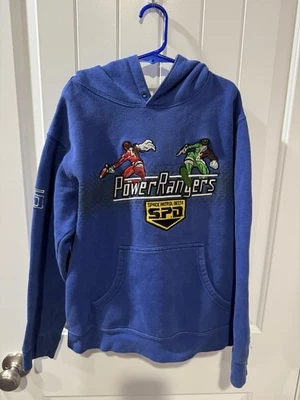 Vintage Disney Store Boys SZ Large 2005 Power Rangers SPD Blue Hoodie - Image 1 of 4