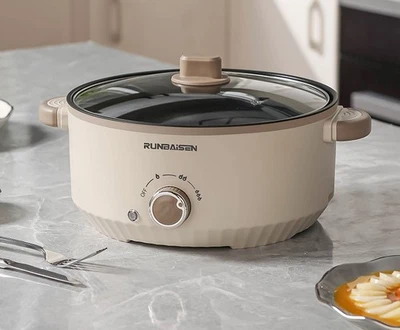 4.5L Electric Slow Cooker Glass Lid Non Stick Rice Cooking Frying Pan Stew Pot - Image 1 of 4