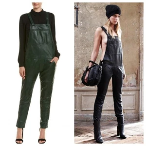 Mono Zadig & Voltaire Sydney 100 % cuero cordero talla 38 (M) verde botella nuevo con etiquetas - Imagen 1 de 17