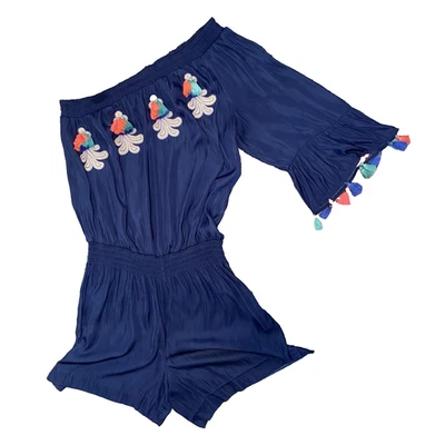 LILLY PULITZER Womens Size Large True Navy Amerie Romper Vacation Resort Wear - Image 1 of 4