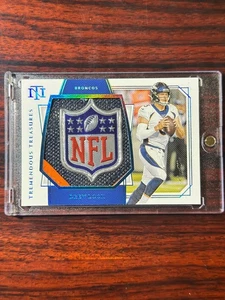 Drew Lock 2019 National Treasures Tremendous Treasures Shield 1/1 Patch Rookie - Picture 1 of 2