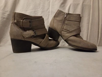 Botines Mujer Talla 9.5 – Botines Marrón Imitación Cuero Cremallera Lateral Foto 1 de 4