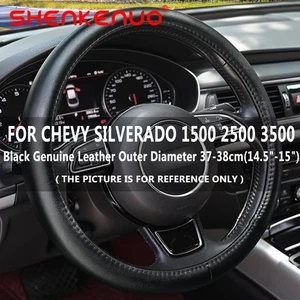 15" Steering Wheel Cover Genuine Leather for Chevy Silverado 1500 2500 2007-2015 - Bild 1 von 11