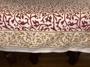NWT Ten Thousand Villages 116 x 60.5" Enchanted Field Fall Tablecloth+10 Napkins - Picture 1 of 13