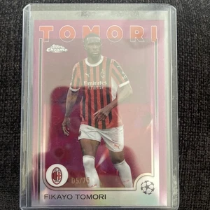 2024-25 Topps Chrome UEFA UCC FIKAYO TOMORI pink Refractor /75 AC Milan - Picture 1 of 1