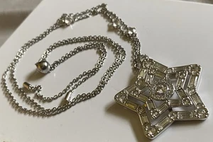 SWAROVSKI Stella pendant Mixed cuts, Star, White, Rhodium plated necklace 75cm - Picture 1 of 5