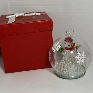 Blown Glass Snowman Ornament Snowflake Light up Untested READ - Picture 1 of 17