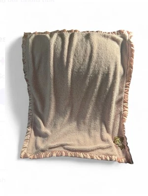 Child of Mine Carter Pink Monkey Cupcake Satin Trim Sherpa Baby Blanket 30"x35" - Image 1 of 2