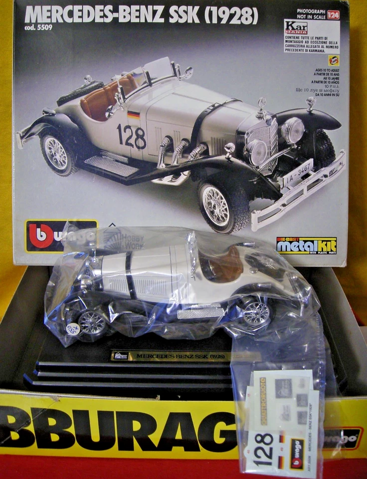 1:24 Kit Burago 5509 Mercedes Benz SSK 1928 Made in Italy Montato da Carmodel68 - Immagine 1 di 1