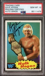 Hulk Hogan PSA/DNA Auto 10 1985 Topps WWF #16 HOF *AB0345 - Picture 1 of 2