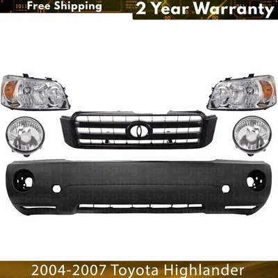Front Bumper Cover Fascia & Grille Assembly For 2004-2007 Toyota Highlander Foto 1 de 4