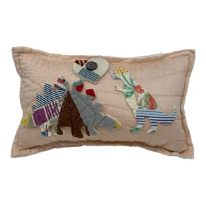 NEU Handarbeit Dinosaurier Kissen ~ Vintage englische Decke ~ Chenille Tagesdecke ~ so süß! - Bild 1 von 8