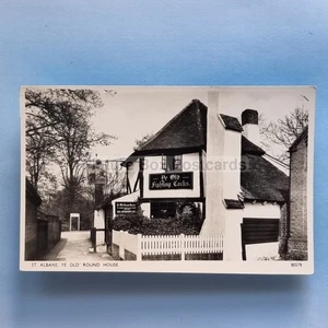 St Albans Postcard C1950 Real Photo Fighting Cocks Roundhouse Pub Hertfordshire - Picture 1 of 2