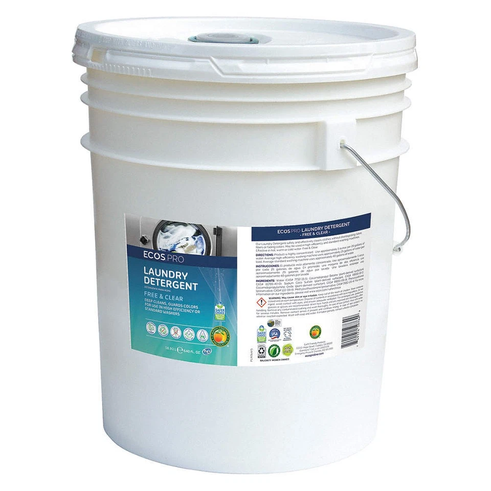 ECOS PRO PL9764/05 Laundry Detergent,Bucket,5 gal,Unscented 6VLC2 - Image 1 of 1