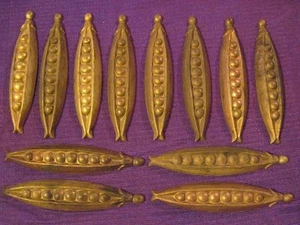 Vtg Peapods Brass Finding Stamping 2.75" - Picture 1 of 1