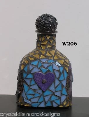 БУТЫЛКА МОЗАИКА PATRON сердца - вручную разработан мозаика бутылка для вашего дома W206 - Изображение 1 из 4