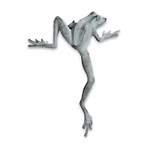 Verwittert grau Froggy lang 10 x 3,5 Aluminium Regal Sitter Figur Dekor - Bild 1 von 1