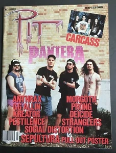 PIT MAGAZINE #7 PANTERA - CARCASS - ANTHRAX - KREATOR - DEICIDE-GG ALLIN-POSTER - Foto 1 di 4