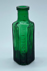 Nice Green Six Sided 8.5cm 1oz Poison Bottle - Not To Be Taken - Scarce Type
