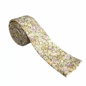 Vintage Liberty of London schmale Baumwollkrawatte mit eckigem Ende Pastell Blumendruck Academia - Bild 1 von 5