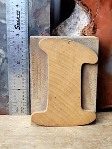 LARGE NUMBER "1" ANTIQUE LETTERPRESS VINTAGE WOODEN PRINT BLOCK STAMP 3" VGC - Picture 1 of 3