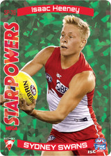2021 AFL TEAMCOACH GREEN STAR POWERS CARD SYDNEY ISAAC HEENEY SP-76  TEAM COACH