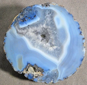 Geode Rock Stone Grey Blue White - 13.20 ounces - 3.5" - Picture 1 of 3