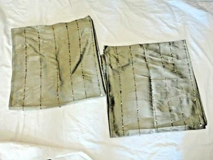 PIER 1 SHINE SILVER METALLIC BEADED (2) HIDDEN TABS PANELS CURTAINS 42 X 84 - Picture 1 of 12
